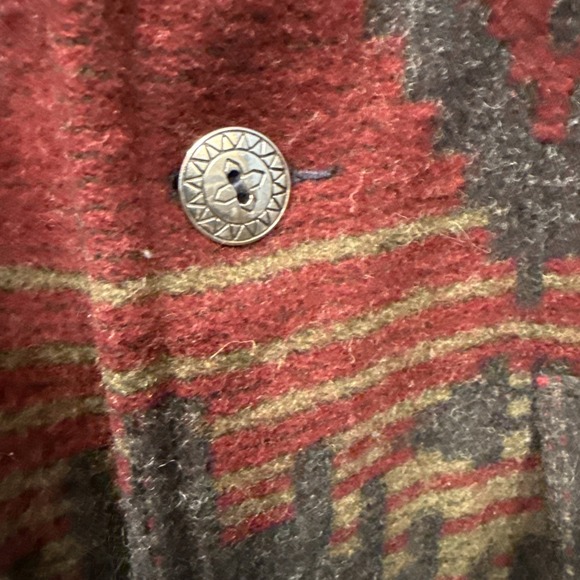 JACKET BARN WOOL AZTEC MEN LRG  L.L. Bean  Coat 90s Southwest Tribal Chore Ranch - Picture 4 of 13